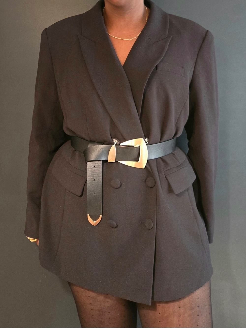 eloquii | strong shoulder blazer | hourglass | double breasted | size: us 18